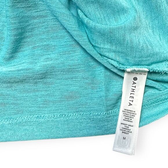 ATHLETA Women’s Teal Breezy Wrap Tank Camisole NWT Size Medium Style #988031 - Picture 7 of 9